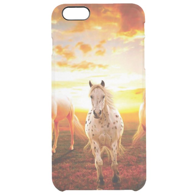 Horses at sunset throw pillow uncommon iPhone case (Back)