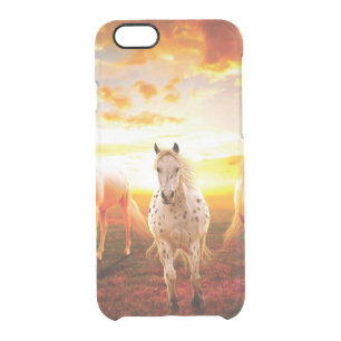 Horses at sunset throw pillow clear iPhone 6/6S case