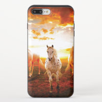 Horses at sunset throw pillow