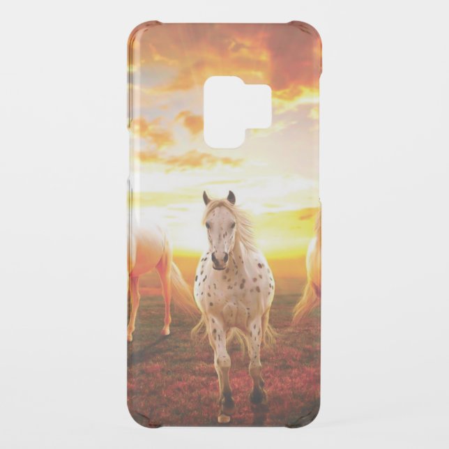Horses at sunset throw pillow uncommon samsung galaxy case (Back)