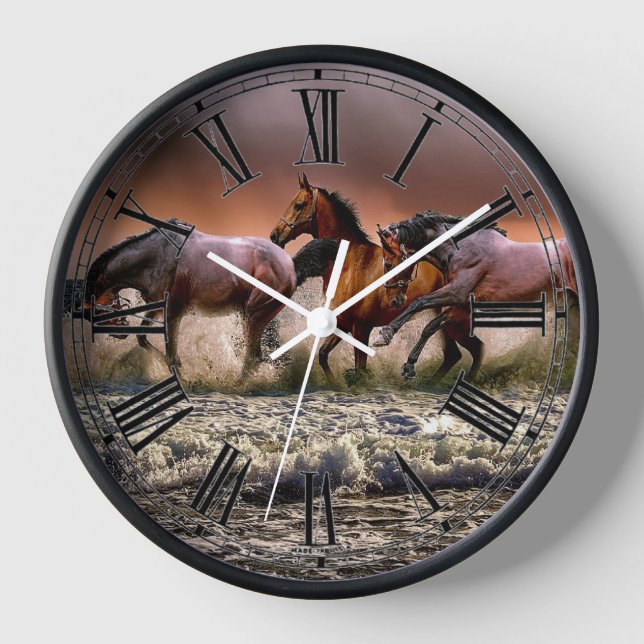 Horses at the beach clock (Front)