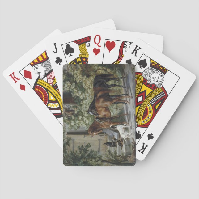 Horses at the Porch (by Albrecht Adam) Poker Cards (Back)