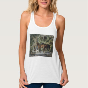Horses at the Porch (by Albrecht Adam) Tank Top