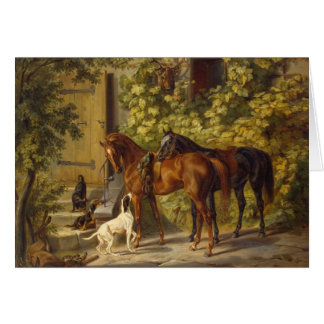 Horses at the Porch Cards