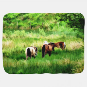 HORSES BABY BLANKET