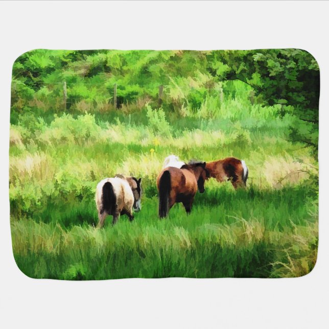 HORSES BABY BLANKET (Horizontal)