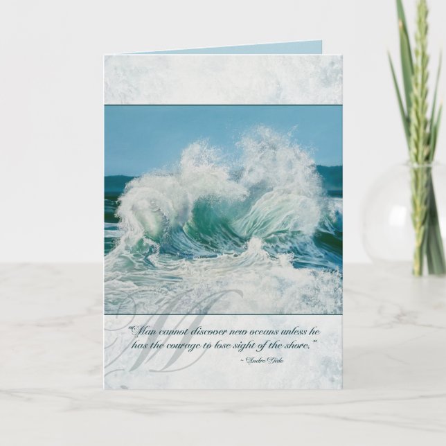 Horses battle at Sea - Inspirational Card (Front)