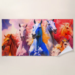 Horses Beach Towel