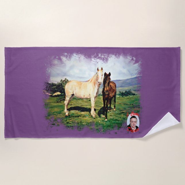 Horses Beach Towel (Front)