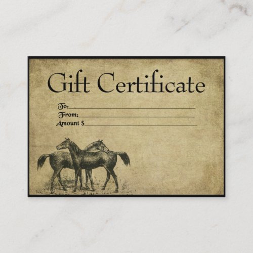 Horses_ Between Friends_ Prim Gift Certificate Car