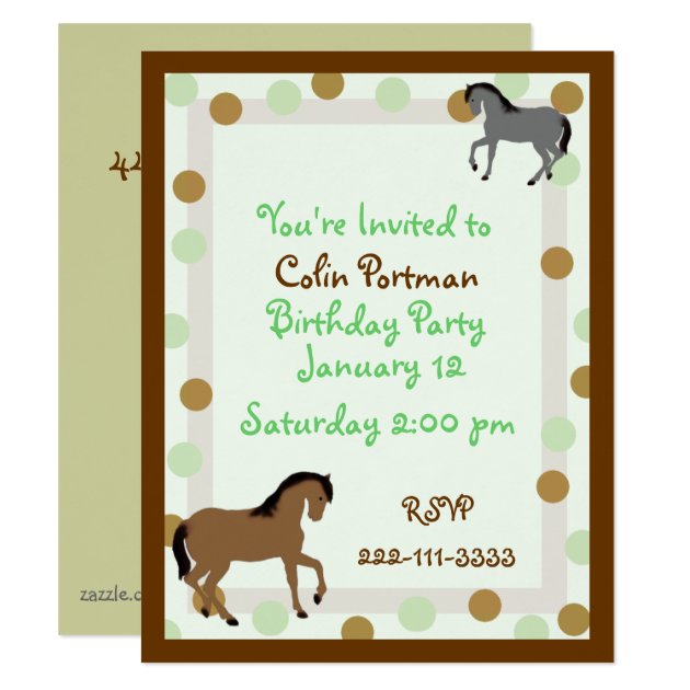 Horses Birthday Invitation