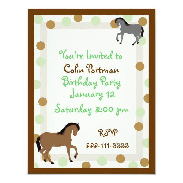 Horses Birthday Invitation