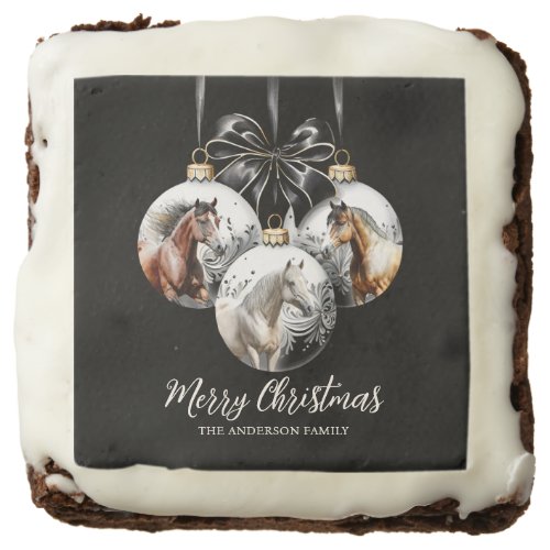 Horses black and gold Christmas quote Brownie