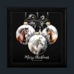 Horses black and gold Christmas quote Gift Box<br><div class="desc">Horse black and gold Christmas design with ornate Christmas baubles with three beautiful horse and  personalized text. This horse Christmas design is perfect for any horse lover,  horse rider,  equestrian,  horse ranch,  stable,  barn.</div>