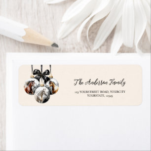 Horses black and gold Christmas quote Label