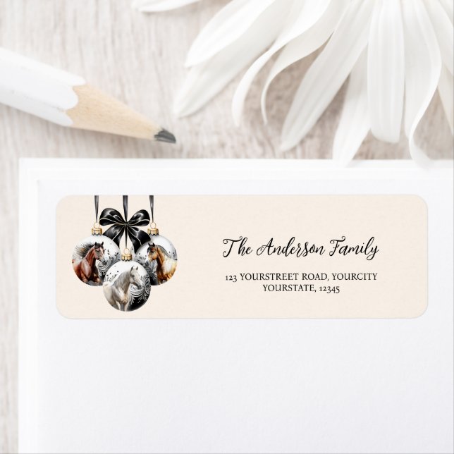 Horses black and gold Christmas quote Label (Insitu)