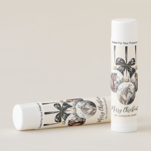 Horses black and gold Christmas quote Lip Balm