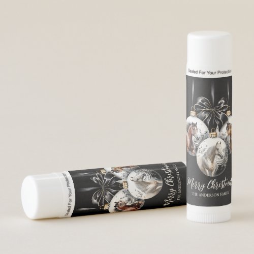 Horses black and gold Christmas quote Lip Balm