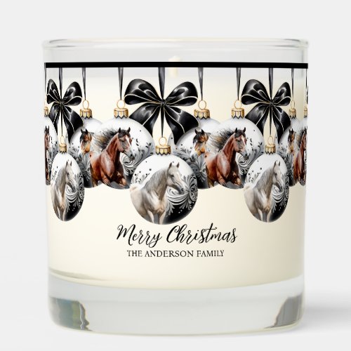 Horses black and gold Christmas quote Scented Candle