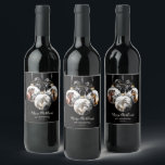 Horses black and gold Christmas quote Wine Label<br><div class="desc">Horse black and gold Christmas design with ornate Christmas baubles with three beautiful horse and a personalized Christmas quote. This horse Christmas design is perfect for any horse lover,  horse rider,  equestrian,  horse ranch,  stable,  barn.</div>