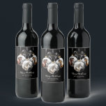 Horses black and gold Christmas quote Wine Label<br><div class="desc">Horse black and gold Christmas design with ornate Christmas baubles with three beautiful horse and a personalized Christmas quote. This horse Christmas design is perfect for any horse lover,  horse rider,  equestrian,  horse ranch,  stable,  barn.</div>