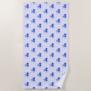 Horses Blue Beach Towel - Choose Colors
