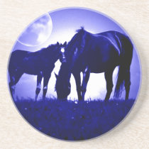 Horses & Blue Night Coaster