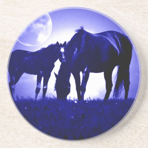 Horses  Blue Night Coaster