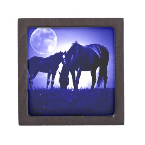 Horses  Blue Night Keepsake Box