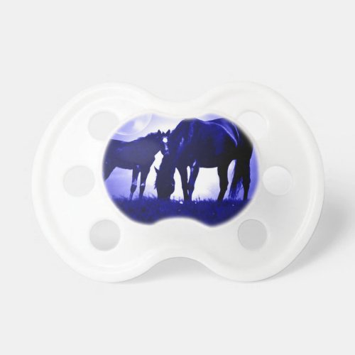Horses  Blue Night Pacifier