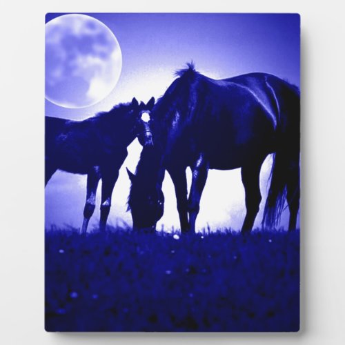 Horses  Blue Night Plaque