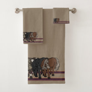 Horses by figdewdrop Bath Towel Set