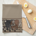 Horses by figdewdrop kitchen towel