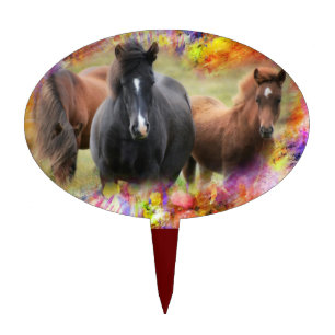 Horses Cake Topper