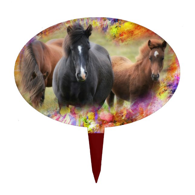 Horses Cake Topper (Front)