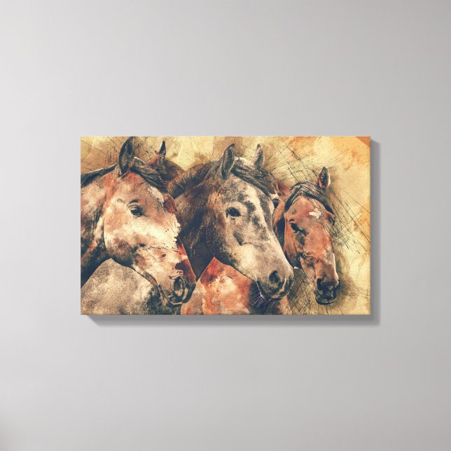 Horses Canvas Print (Front)