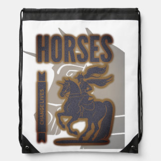 'Horses change lives Drawstring Bag