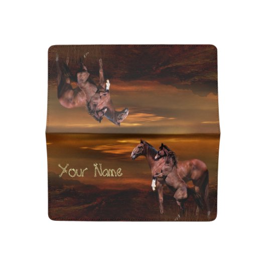 Horses Checkbook Cover (Open)