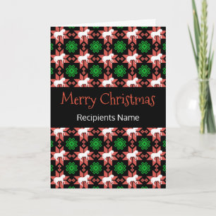 Horses Christmas Card - Merry Christmas Pattern