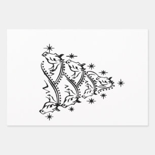 Horses Christmas Tree Equestrian Holiday Xmas Wrapping Paper Sheets