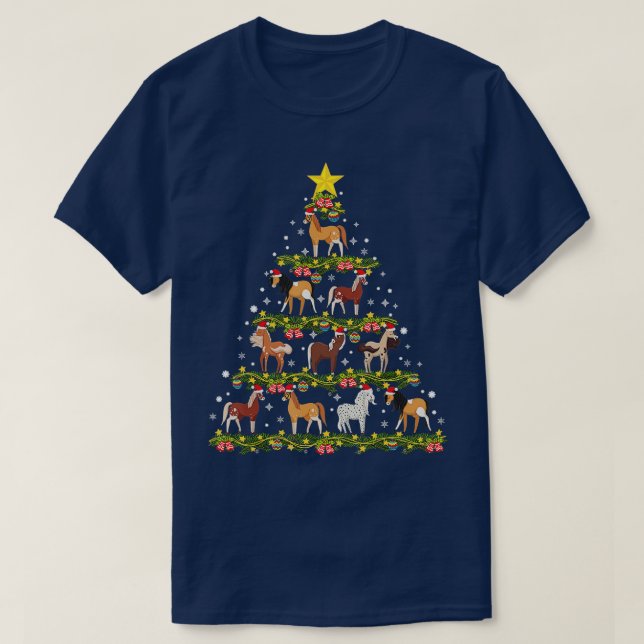 Horses Christmas Tree Horse Xmas Ornaments  T-Shirt (Design Front)