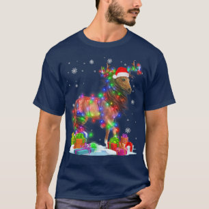 Horses Christmas Tree Light Pajama Animal Xmas T-S T-Shirt