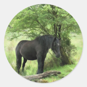 HORSES CLASSIC ROUND STICKER