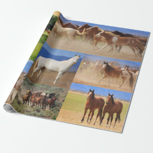 Horses Collage Wrapping Paper