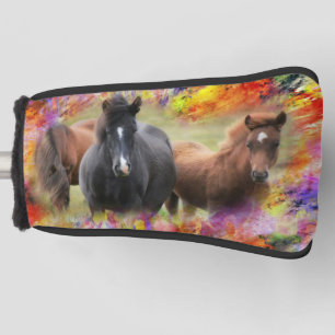 Horses Colorful Golf Head Cover