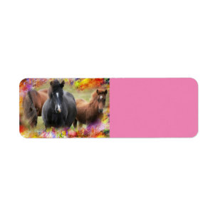 Horses Colorful Label