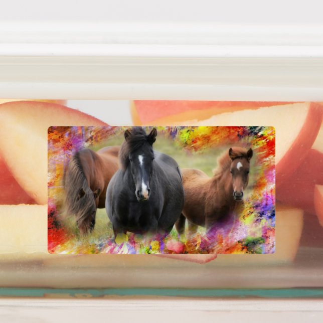 Horses Colorful Labels (Affixed)