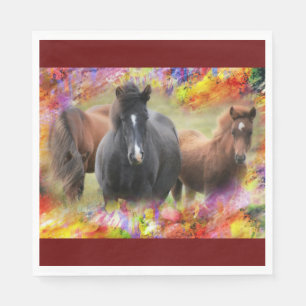 Horses Colorful Napkins