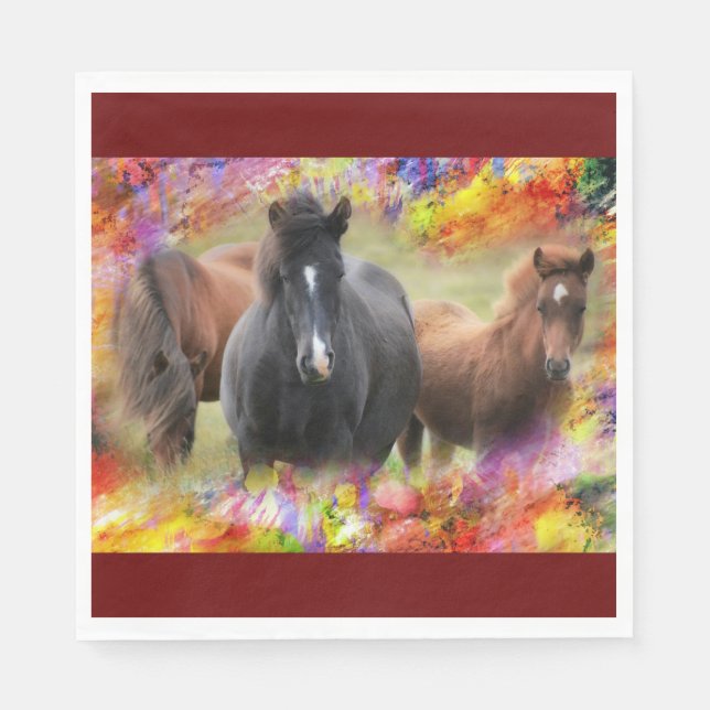 Horses Colorful Napkins (Front)