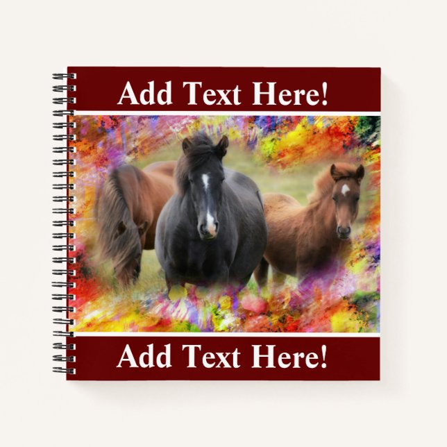 Horses Colorful Notebook (Front)
